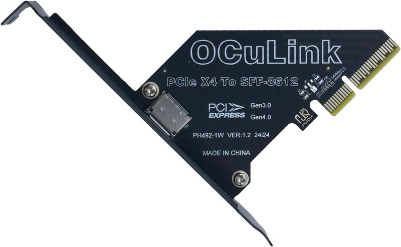 LetLinkSo PCIe 4.0 x4 to Oculink External SFF-8612 Adapter Card for eGPU Dock Mimi Pc - Image 1